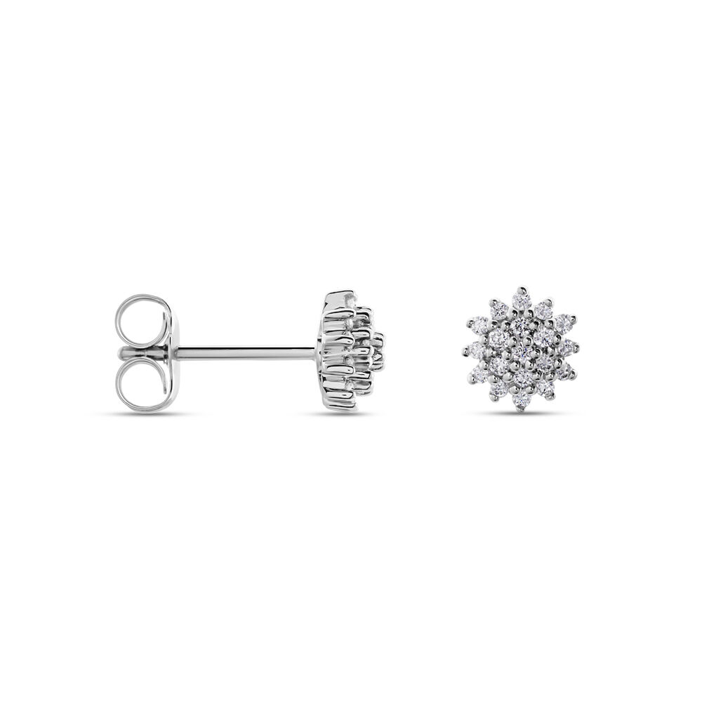 Boucles D'oreilles Puces Platine Alden Diamants -  Femme | Marc Orian