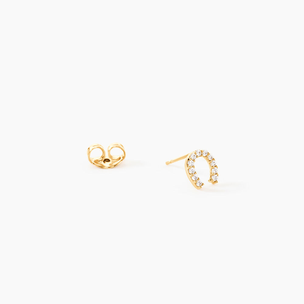 Boucles D'Oreilles Puces Bartholomaus Or Jaune Oxyde De Zirconium - Puces Femme | Marc Orian