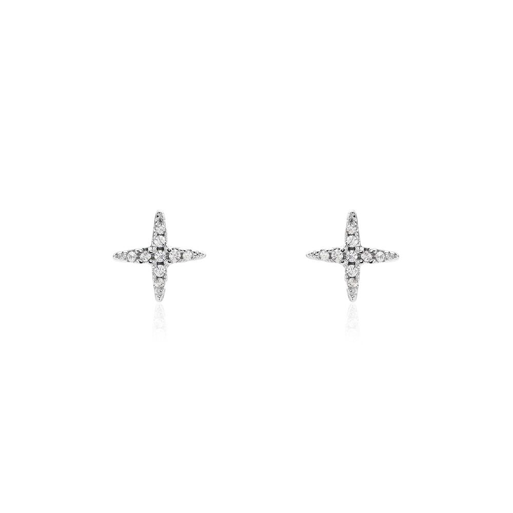 Boucles D'oreilles Puces Clovia Argent Blanc Oxyde De Zirconium - Puces Femme | Marc Orian