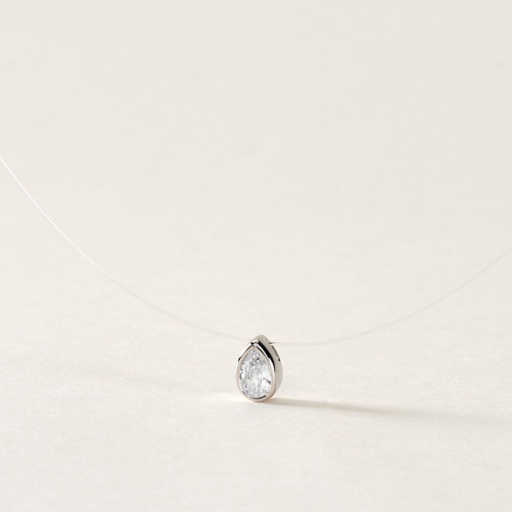 Collier Nylon Argent Blanc Oxyde - Colliers avec pierres Femme | Marc Orian