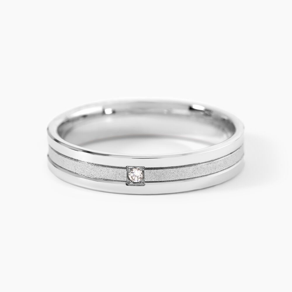 Alliance Juni Or Blanc Diamant - Alliances duo Unisex | Marc Orian