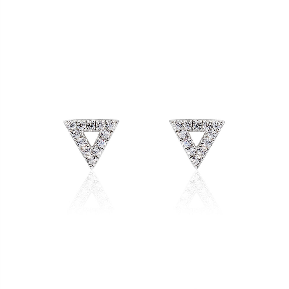 Boucles D'oreilles Puces Clery Argent Blanc Oxyde De Zirconium - Puces Femme | Marc Orian