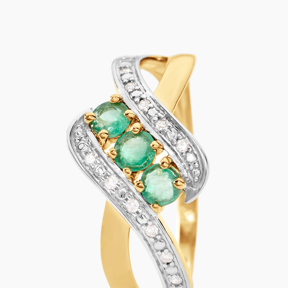 Bague Simma Or Jaune Diamant Et Emeraude - Bagues vintage Femme | Marc Orian