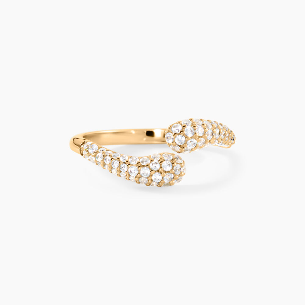 Bague Shiny Bold Plaqu&eacute; Or Jaune Oxyde De Zirconium - Bijoux fantaisie Femme | Marc Orian