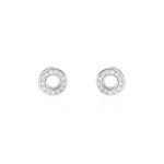 Boucles D'oreilles Puces Argent Blanc Eujen Oxydes De Zirconium - Puces Femme | Marc Orian
