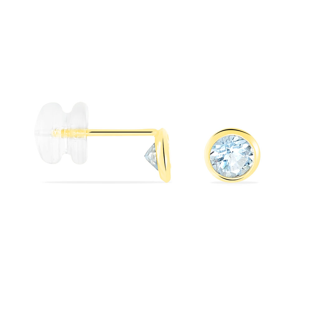 Boucles D'oreilles Puces Edy Serti Clos Or Jaune Topaze - Puces Femme | Marc Orian