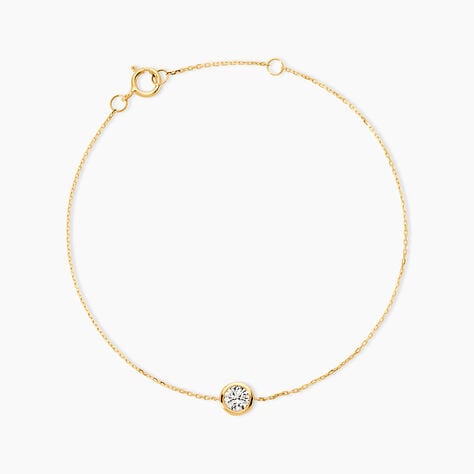 Bracelet Columbine Or Jaune Oxyde De Zirconium Blanc - Bracelets cha&icirc;nes Femme | Marc Orian