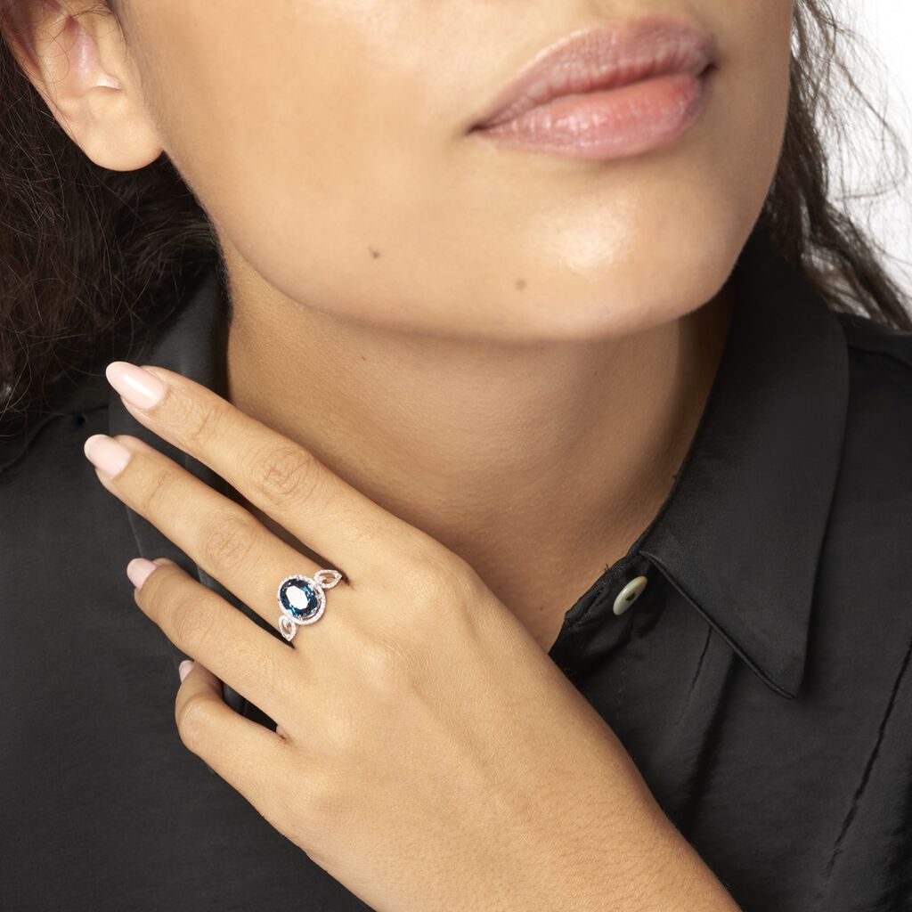 Bague Ayanna Or Blanc Topaze Et Oxyde De Zirconium - Bagues Femme | Marc Orian