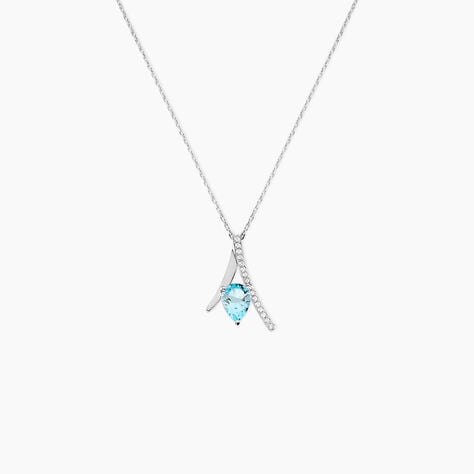 Collier Electa Or Blanc Topaze Et Oxyde De Zirconium - Colliers avec pierres Femme | Marc Orian