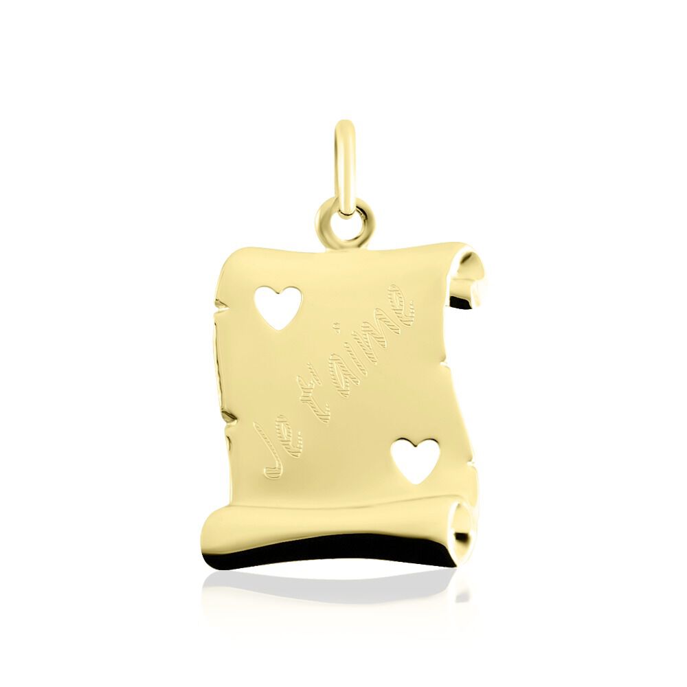 Pendentif Sirona Parchemin Message Or Jaune - Bijoux personnalisés Famille | Marc Orian
