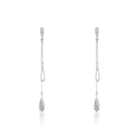 Boucles D'oreilles Pendantes Anila Gouttes Or Blanc - Pendantes Femme | Marc Orian