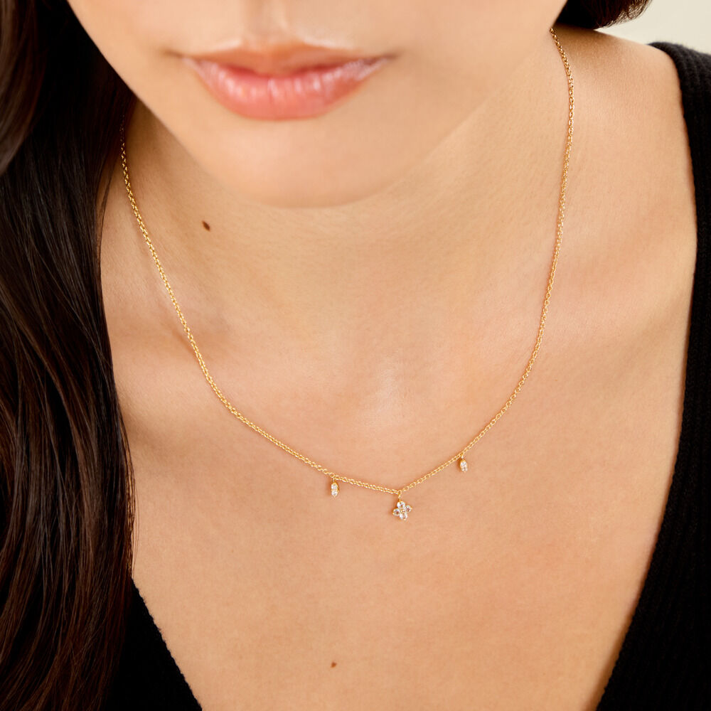 Collier Johara Argent Dor&eacute; A L'Or 750/1000 Topaze Oxyde De Zirconium - Colliers avec pierres Femme | Marc Orian