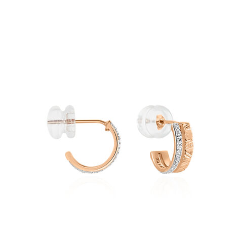 Boucles D'oreilles Puces Belindalan Or Bicolore Diamant - Clous d'oreilles Femme | Marc Orian