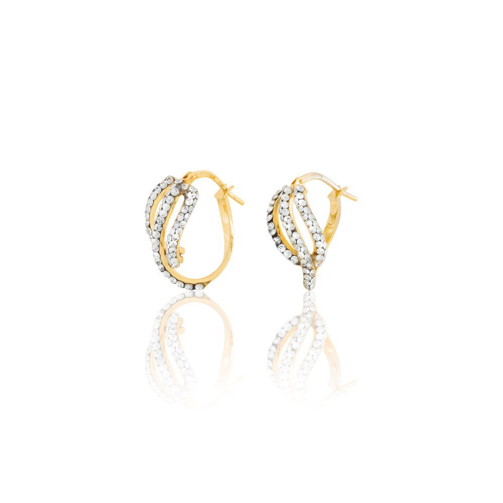 Créoles Hewie Or Jaune Strass - Créoles Femme | Marc Orian