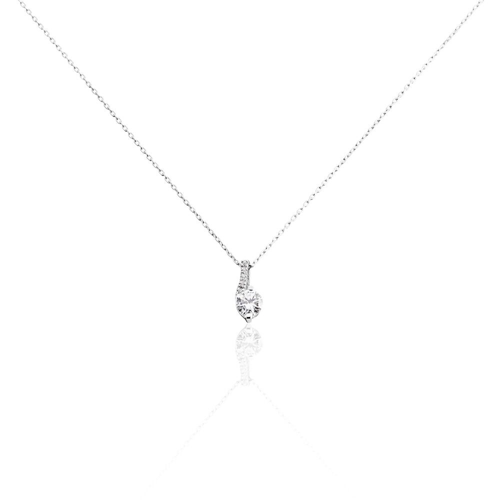 Collier Olly Or Blanc Oxyde De Zirconium - Colliers avec pierres Femme | Marc Orian