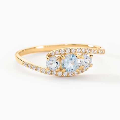 Bague Chloe Or Jaune Topaze Et Oxyde De Zirconium - Bagues pierres fines Femme | Marc Orian