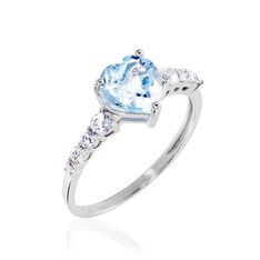 Bague Fany Or Blanc Topaze Et Oxyde De Zirconium - Bagues Femme | Marc Orian