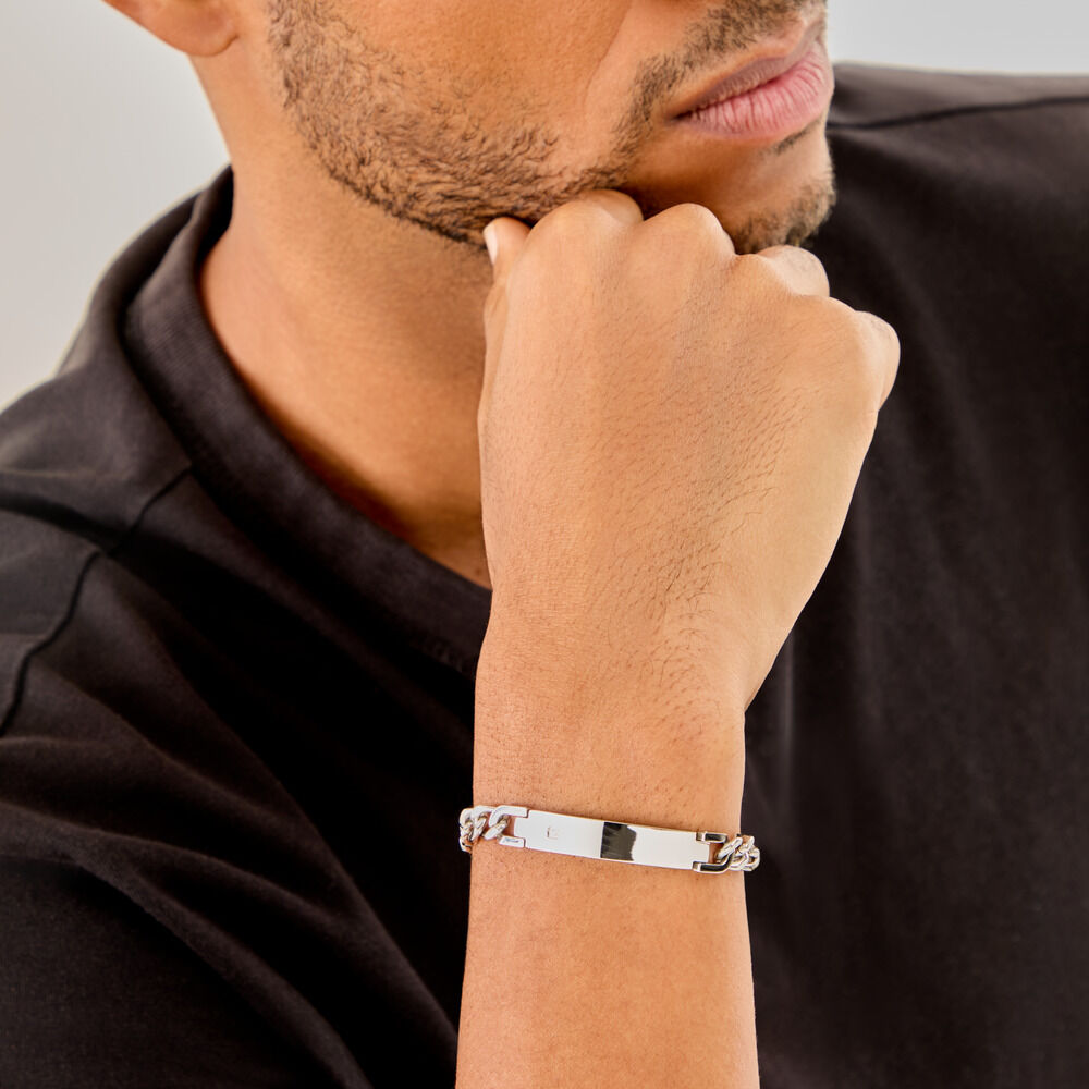 Bracelet Hugo Acier Blanc - Gourmettes Homme | Marc Orian
