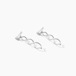 Boucles D'oreilles Pendantes Jolanda Argent Blanc - Pendantes Femme | Marc Orian