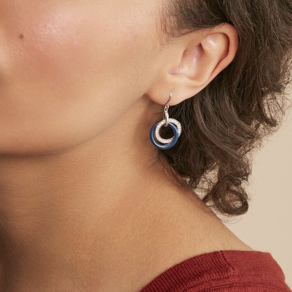 Boucles D'oreilles Pendantes Grizzel Argent Blanc Céramique Oxyde - Pendantes Femme | Marc Orian