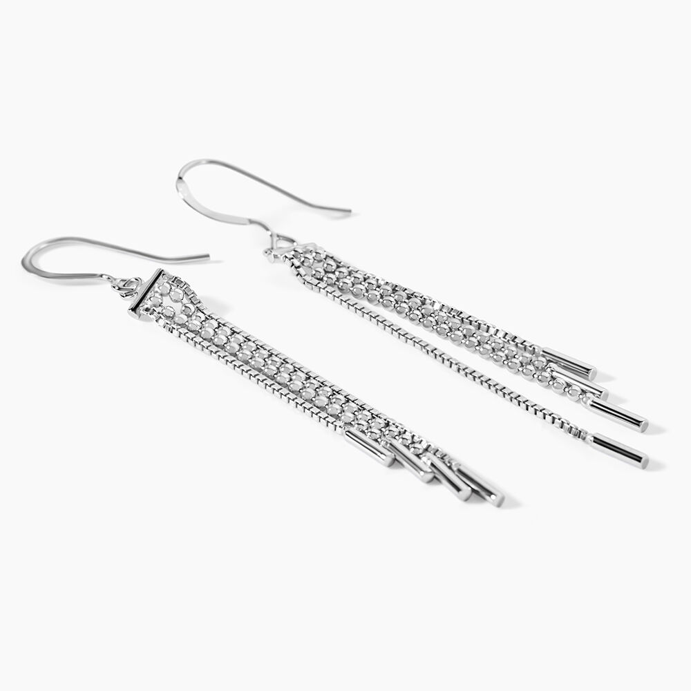Boucles D'oreilles Pendantes Freja Argent Blanc - Pendantes Femme | Marc Orian