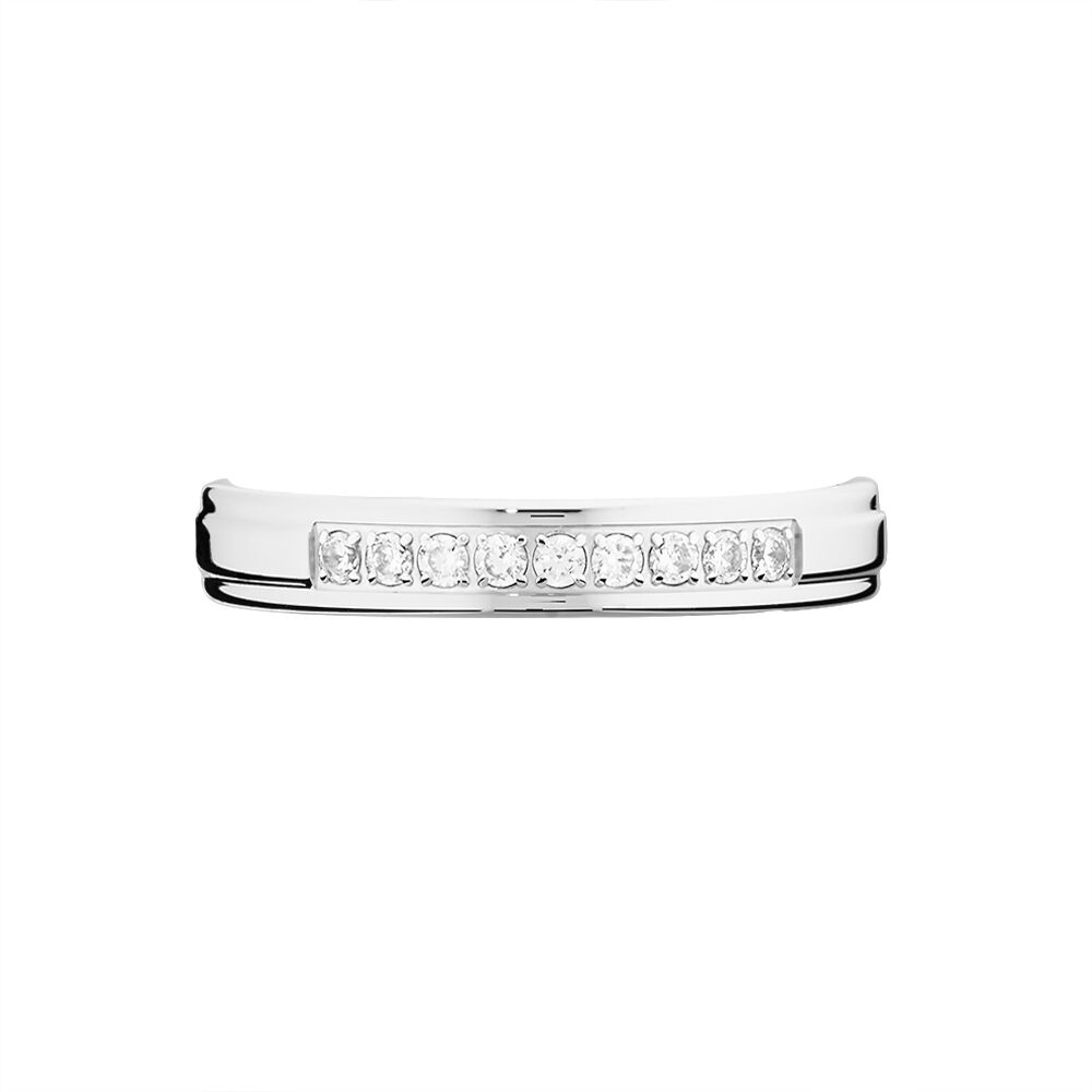 Alliance Serti Pave Or Blanc Diamant - Alliances personnalisées Femme | Marc Orian