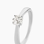 Bague Solitaire Vicoeuria Or Blanc Diamant Synth&eacute;tique - Parures de mariage Femme | Marc Orian