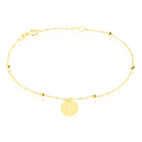 Bracelet Cobeia Croix Maille Forçat Or Jaune - Bracelets Medailles Femme | Marc Orian