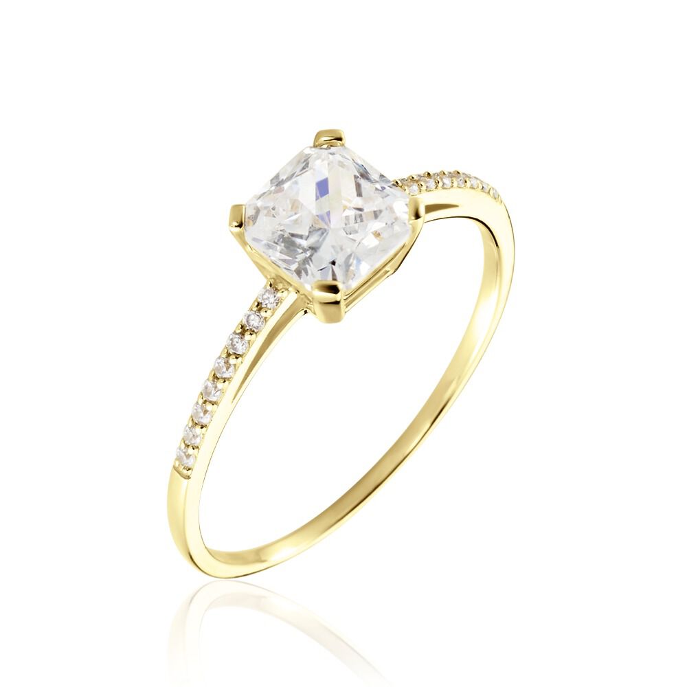 Bague Solitaire Or Jaune Beline Oxyde De Zirconium - Solitaires Femme | Marc Orian