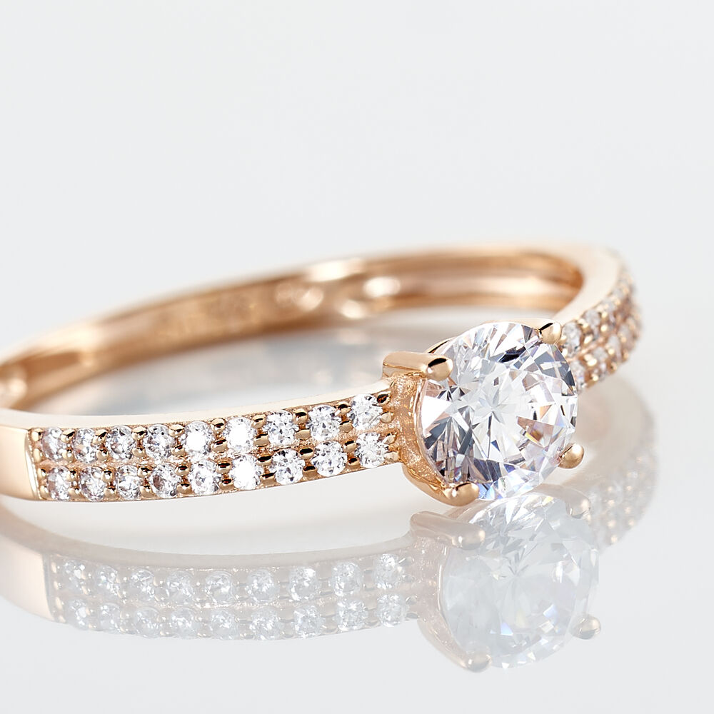 Bague Solitaire Dayna Or Rose Oxyde De Zirconium - Solitaires Femme | Marc Orian