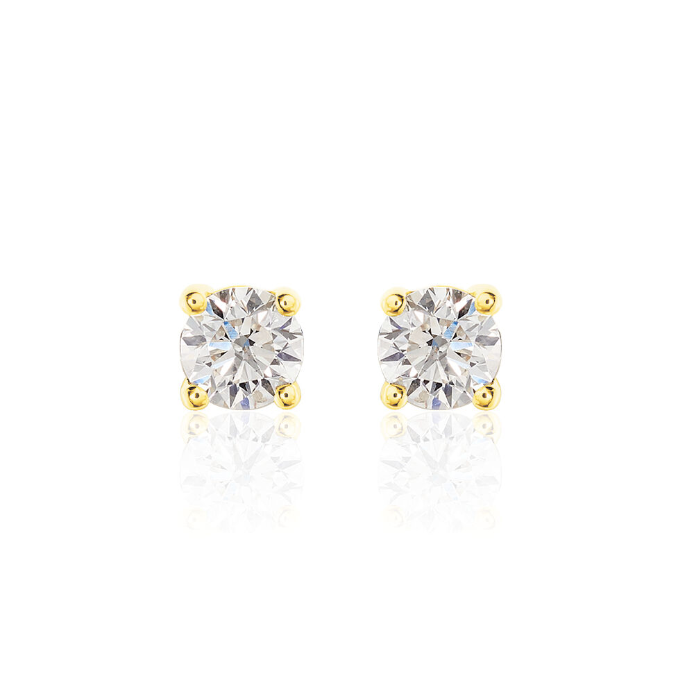Boucles D'oreilles Puces Victoria Or Jaune Diamant - Puces Femme | Marc Orian