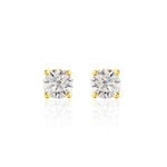 Boucles D'oreilles Puces Victoria Or Jaune Diamant - Puces Femme | Marc Orian