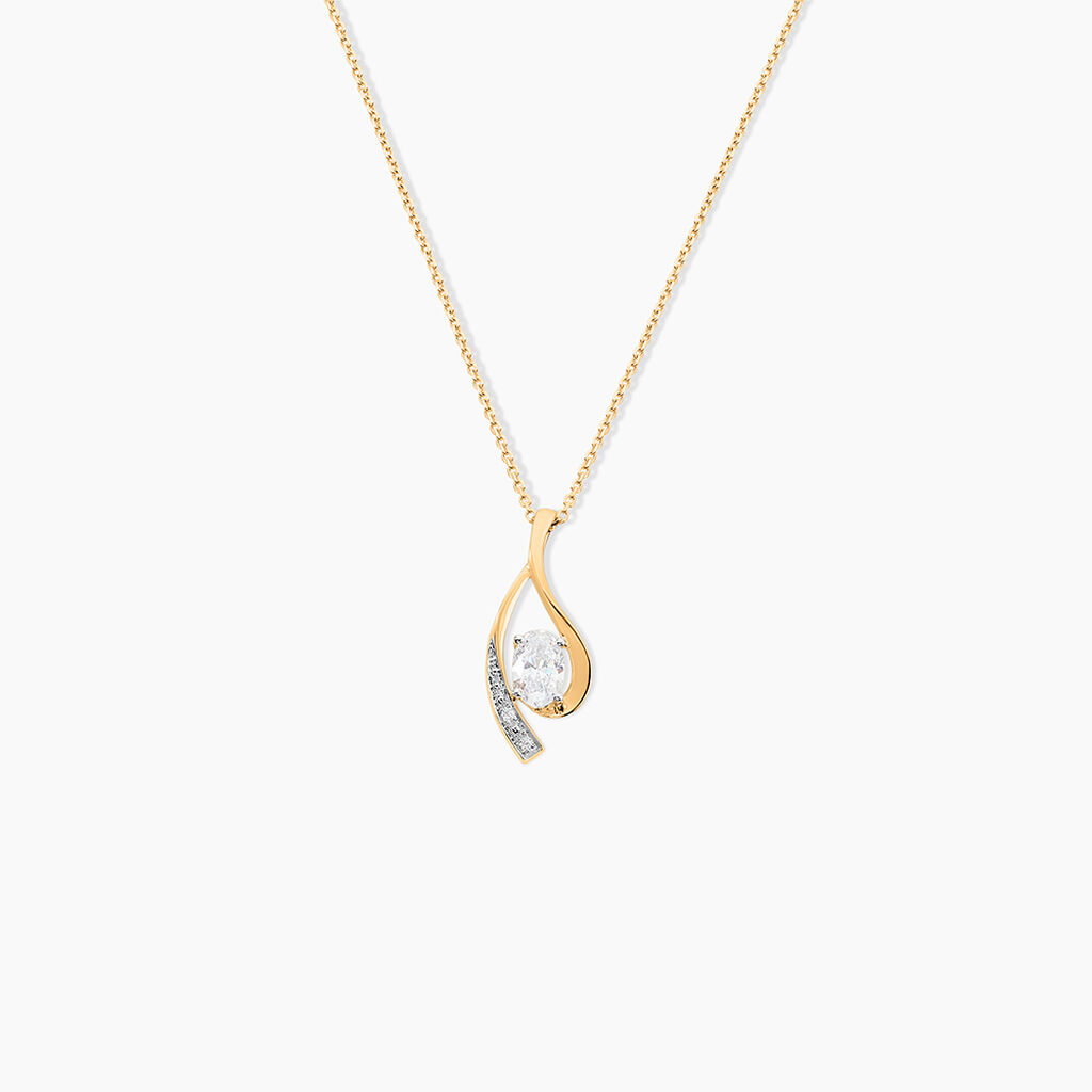 Collier Or Jaune Sagesse Oxydes De Zirconium - Colliers avec pierres Femme | Marc Orian