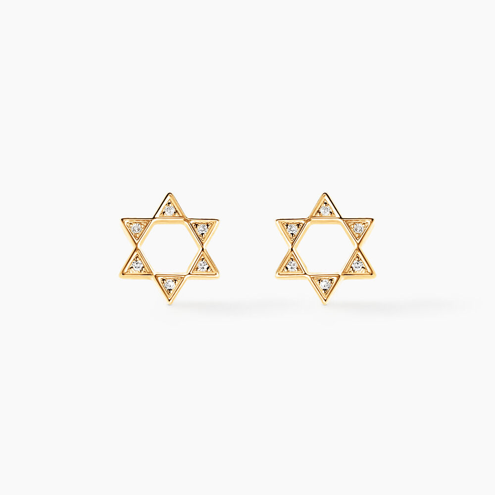Boucles D'oreilles Puces Isak Or Jaune Diamant -  Femme | Marc Orian