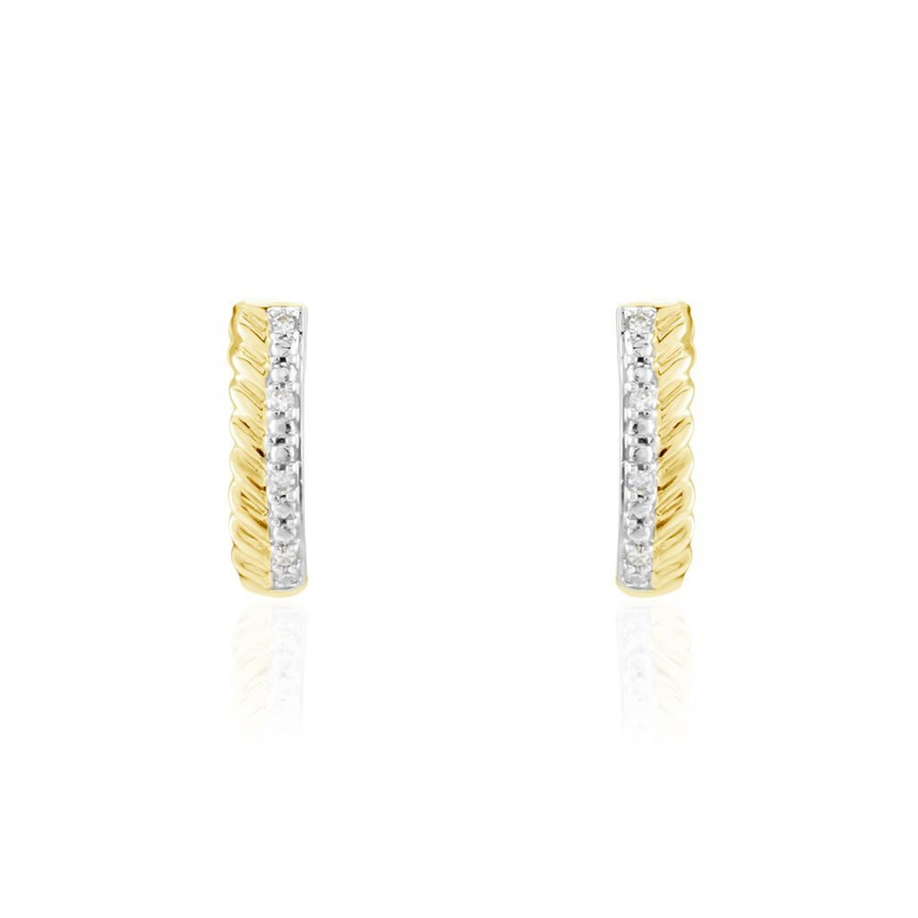 Demi Créoles Or Jaune Adah Diamants - Créoles Femme | Marc Orian