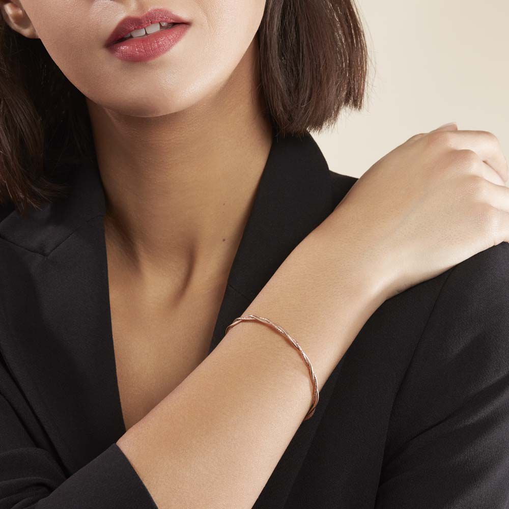 Bracelet Abie Torsade Argent Rose - Bracelets fantaisie Femme | Marc Orian