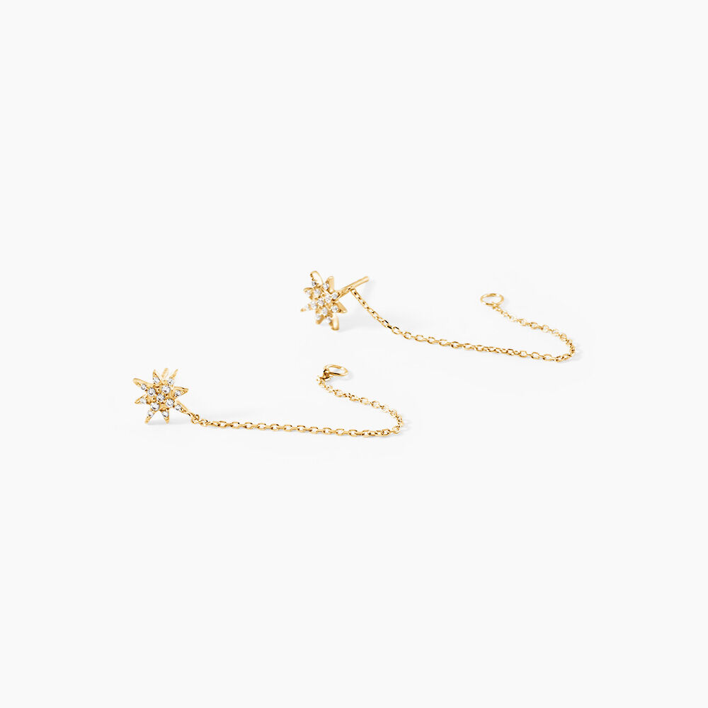Boucles D'oreilles Pendantes Kettil Or Jaune Oxyde De Zirconium - Pendantes Femme | Marc Orian