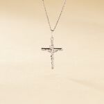 Pendentif Damian Croix Or Blanc - Pendentifs Famille | Marc Orian