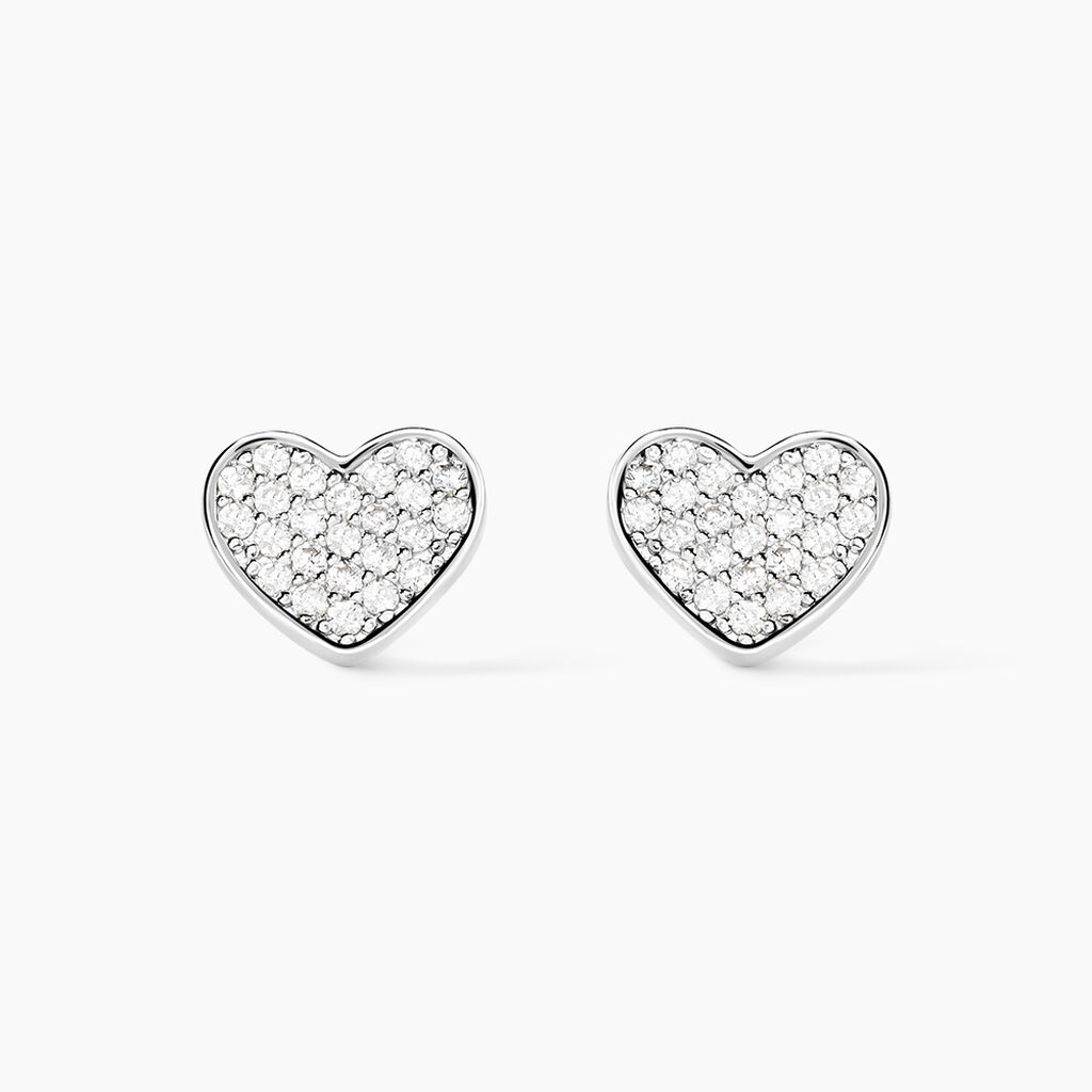Boucles D'oreilles Puces Esperanza Argent Blanc Oxyde De Zirconium - Puces Femme | Marc Orian