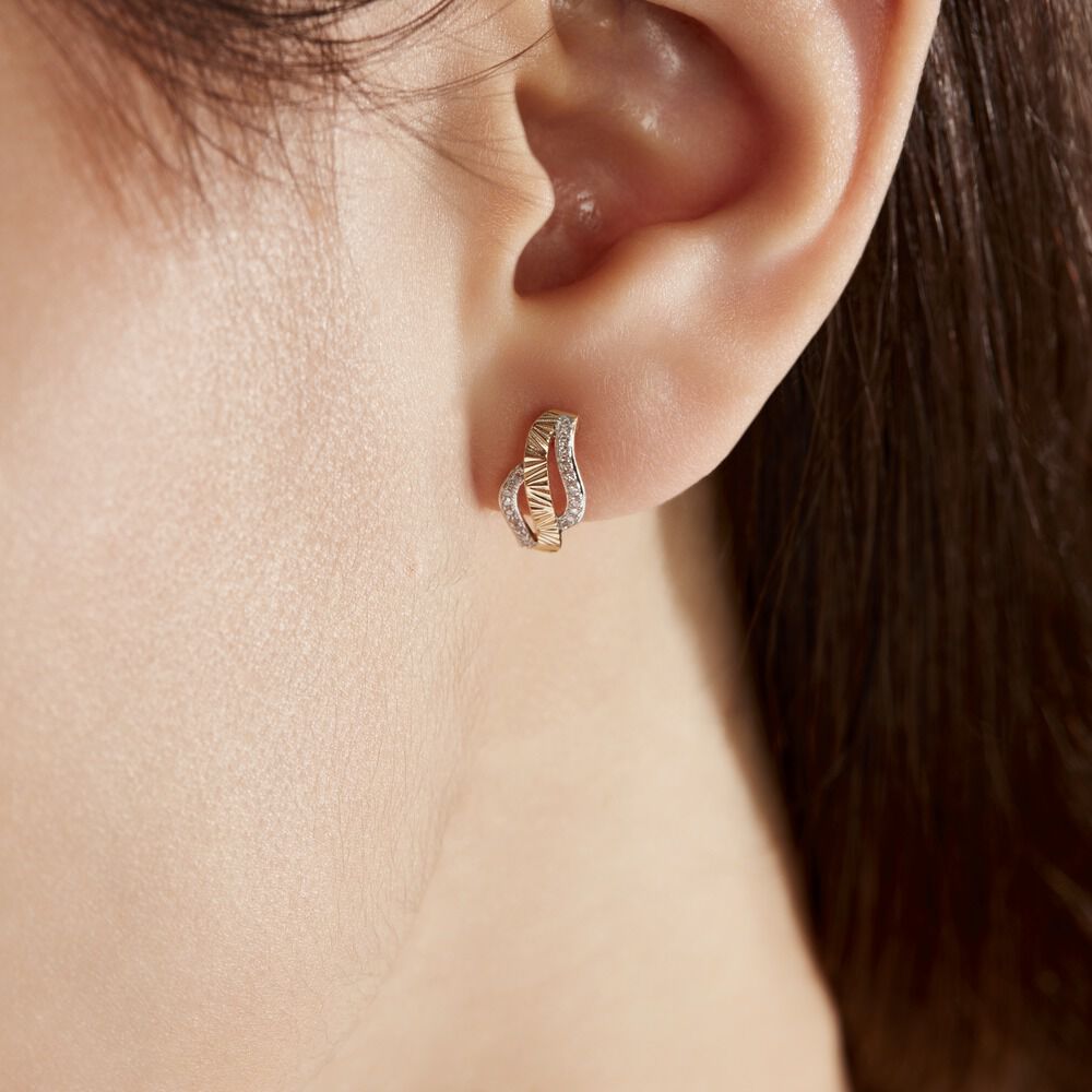 Boucles D'oreilles Puces Bathilde Or Jaune Diamant -  Femme | Marc Orian