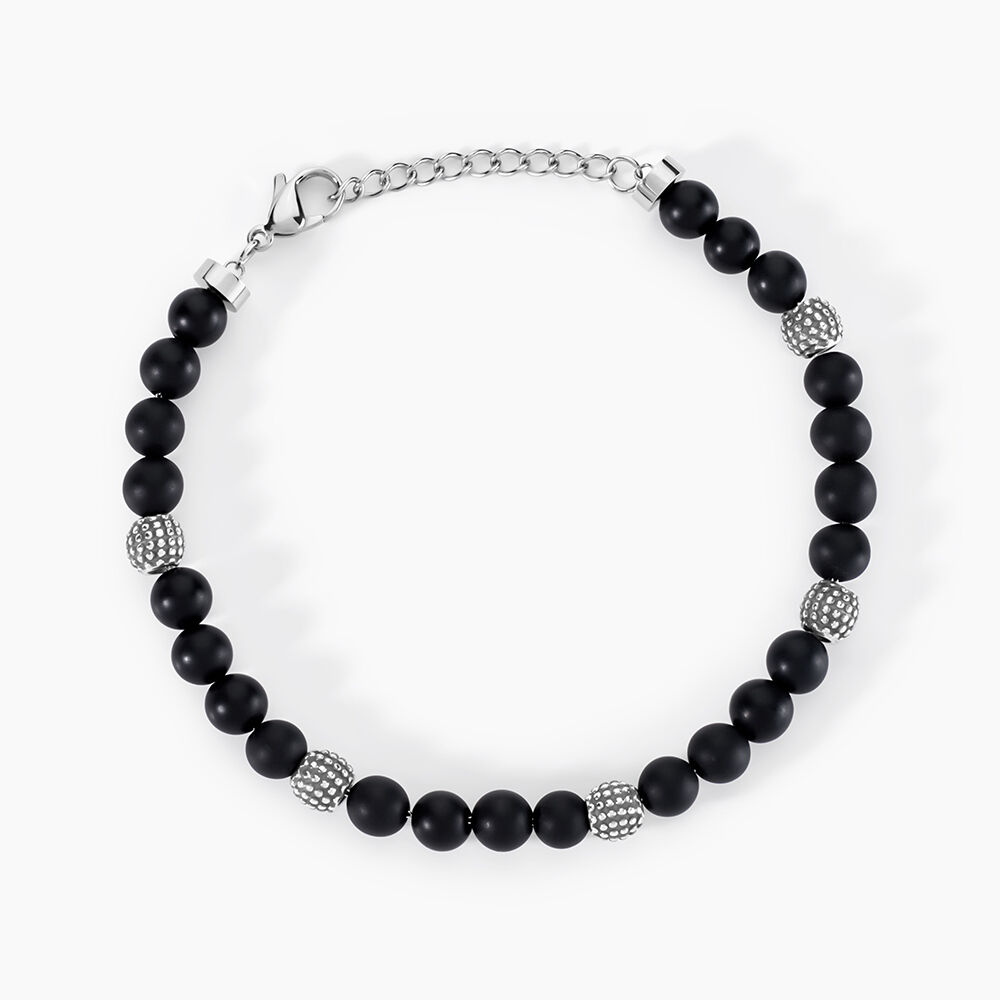 Bracelet Boules Acier Gris Laloun - Bracelets cha&icirc;nes Homme | Marc Orian