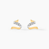 Boucles D'oreilles Puces Ouassima Or Jaune Diamant
