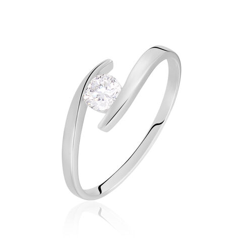 Bague Solitaire Camilia Or Blanc Oxyde De Zirconium - Bagues Solitaire Femme | Marc Orian