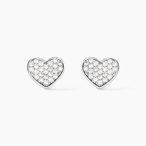 Boucles D'oreilles Puces Esperanza Argent Blanc Oxyde De Zirconium - Puces Femme | Marc Orian