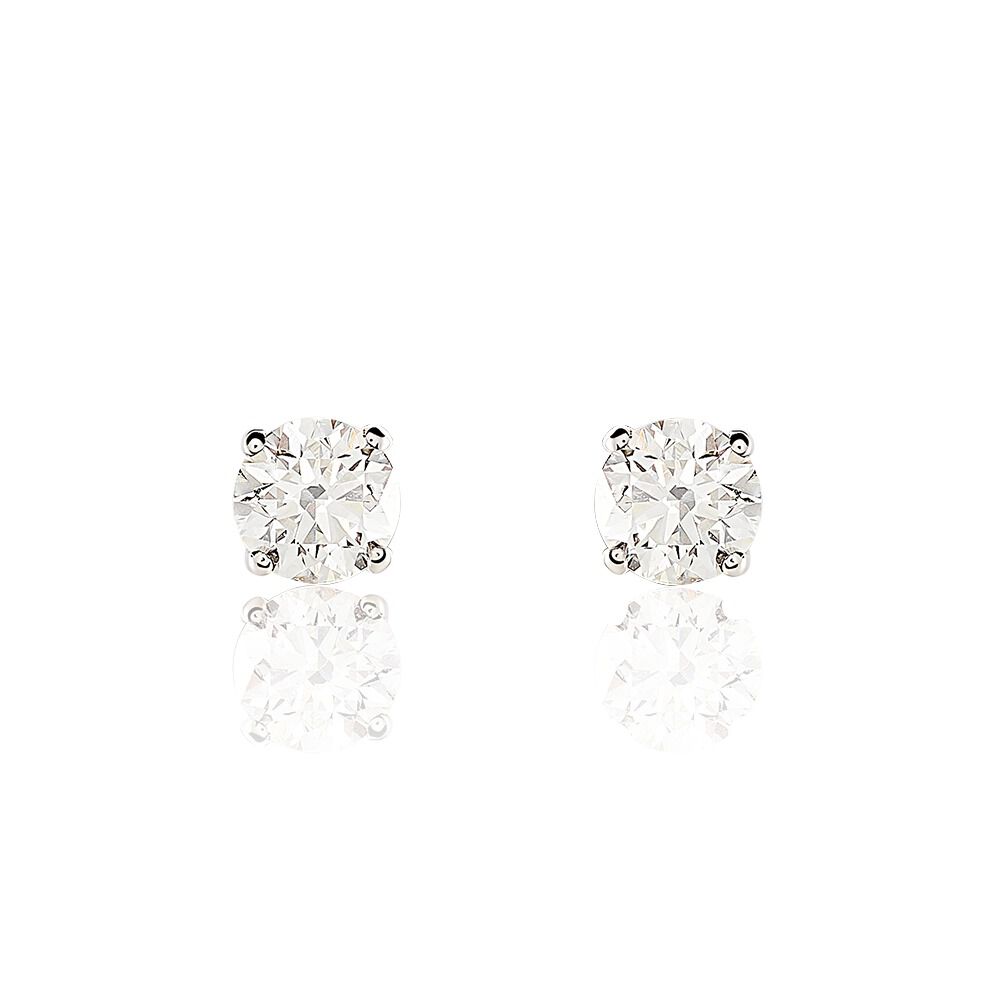 Boucles D'oreilles Puces Aphrodite Platine Blanc Diamant -  Homme | Marc Orian
