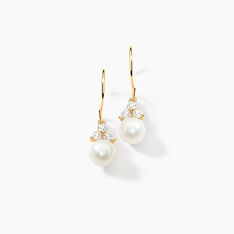 Boucles D'oreilles Pendantes Taissia Or Jaune Perle De Culture - Boucles d'oreilles Pendantes Femme | Marc Orian