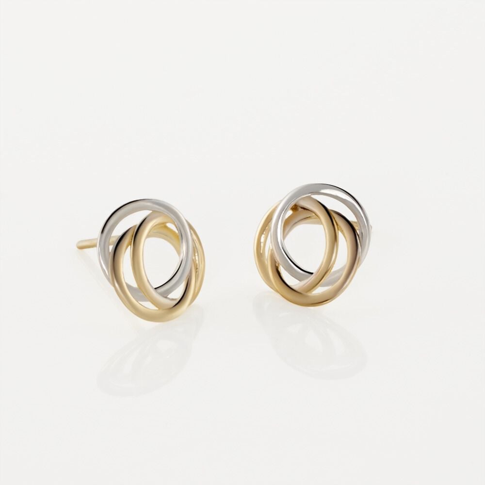 Boucles D'oreilles Puces Edmee Cercle Or Bicolore - Puces Femme | Marc Orian