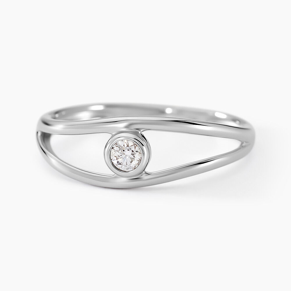 Bague Farrah Argent Blanc Diamant Synth&eacute;tique - Solitaires Femme | Marc Orian