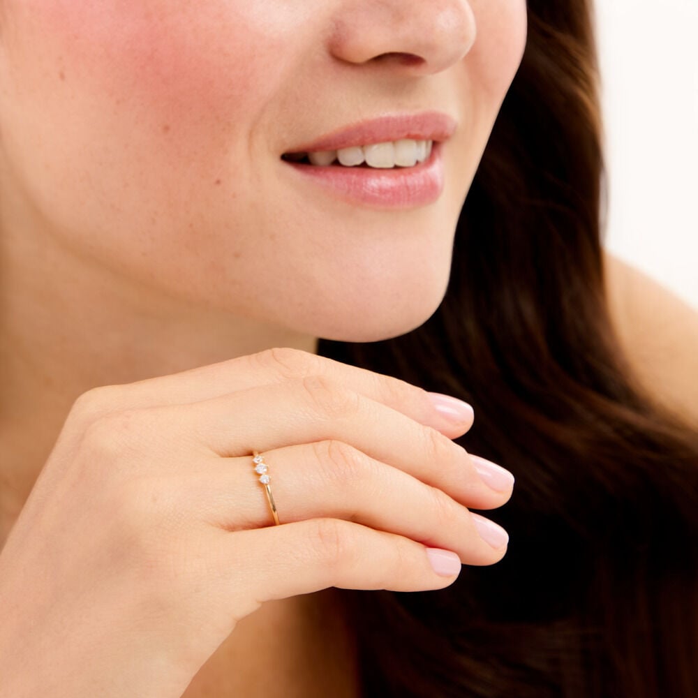Bague Maelly Plaqu&eacute; Or Jaune Oxyde De Zirconium - Solitaires Femme | Marc Orian