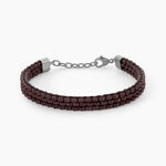 Bracelet Naturel Acier Argent&eacute; H&eacute;matite - Bracelets cha&icirc;nes Homme | Marc Orian